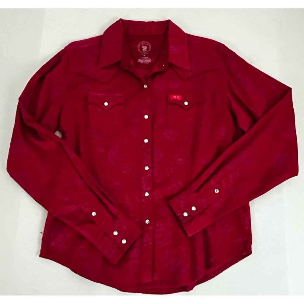Twenty X Ultra Fit Women's Shirt M Corduroy Floral Crystal Snaps Western Cowgirl